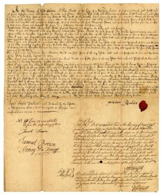Probated will of Peter Bondt, 1748