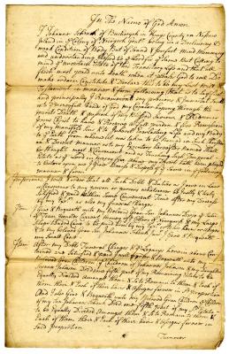 Probated will of Johannes Schenk, 1747