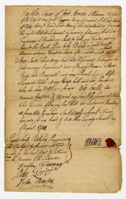 Probated will of William Blake, 1748