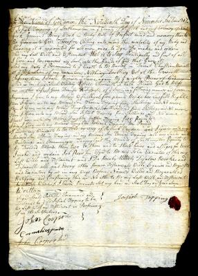 Probated will of Josiah Topping, 1747