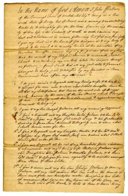 Probated will of John Palmer, 1747