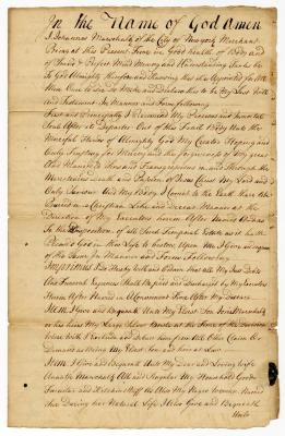 Probated will of John Marschalks, 1748