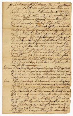 Probated will of Abraham Man, 1748