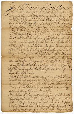 Probated will of Francis Couwenhouen, 1748