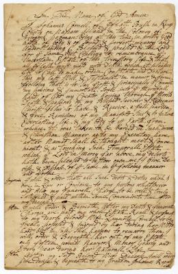 Probated will of Johannes Cornell, 1748