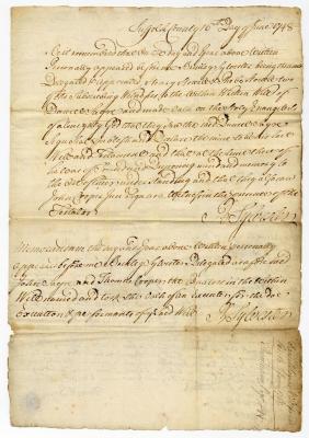 Probated will of Daniel Sayres, 1748