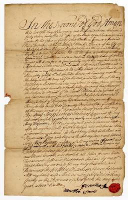 Probated will of Martha Sarll, 1748