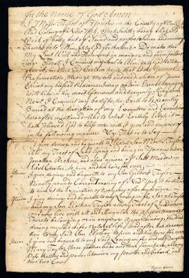 Probated will of Moses Taylor, 1748
