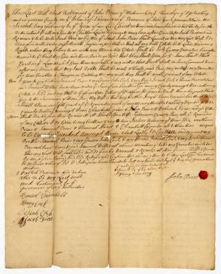 Probated will of John Perier, 1748