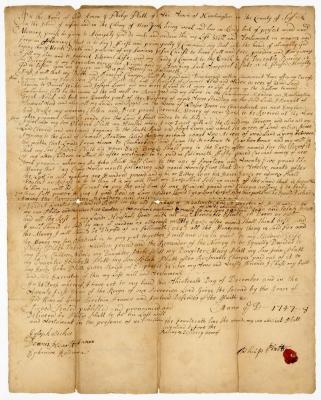 Probated will of Philip Platt, 1748