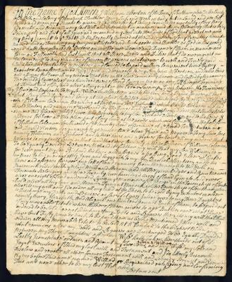 Probated will of William Albertson, 1749