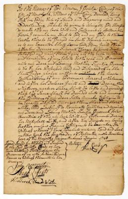 Probated will of Beletje Cardy, 1749