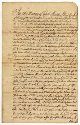 Probated will of Hugh Crawford, 1749