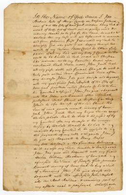 Probated will of Anne Bobine, 1749