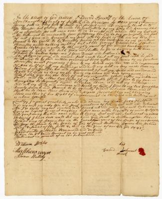 Probated will of David Burnet, 1749