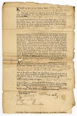 Probated will of William Whiley, 1748