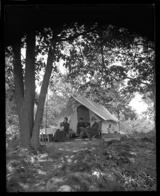 A party encamped on State Land at Cedar Island, St. Lawrence Reservation