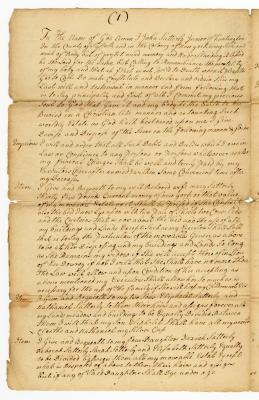 Probated will of John Satterly, 1749