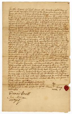 Probated will of Claura Long, 1749