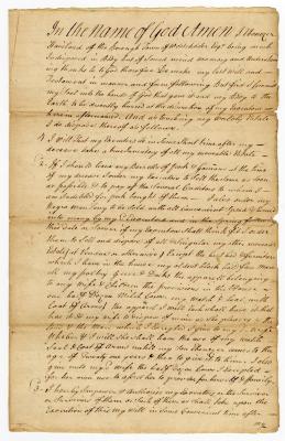 Probated will of Ebenezer Hairland, 1749