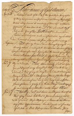 Probated will of Anthony DeMelt, 1749