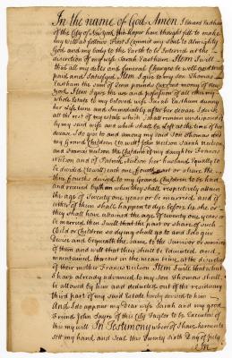 Probated will of Edward Eastham, 1749