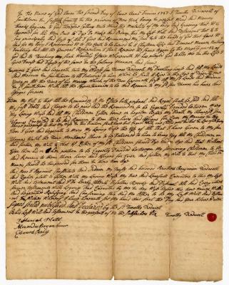 Probated will of Timothy Tredwell, 1749-1750