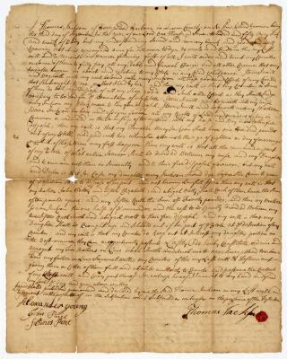 Probated will of Thomas Jackson, 1750