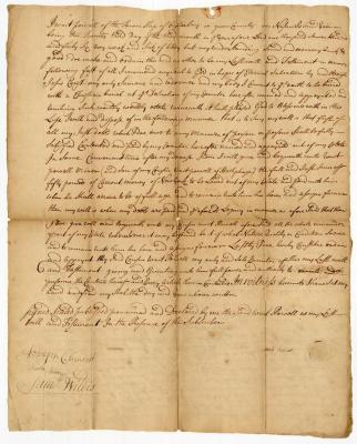 Probated will of Wait Powell, 1750
