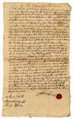 Probated will of John Reeder, 1750
