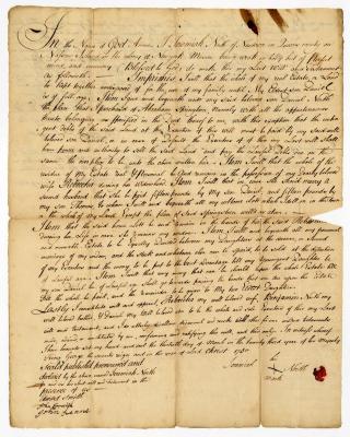 Probated will of Jeremiah Northe, 1750