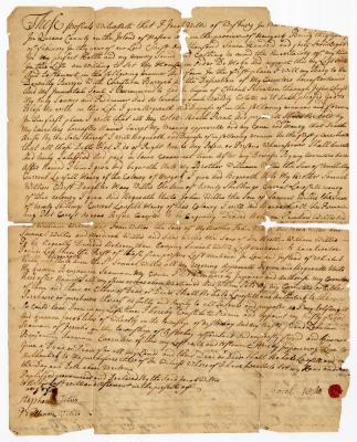Probated will of Jacob Willis, 1750