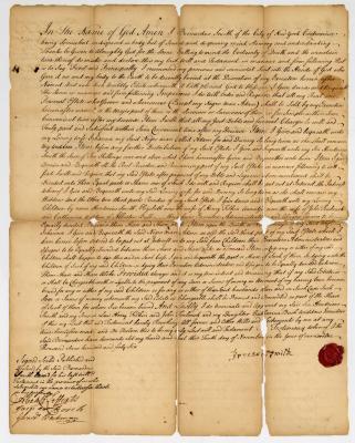 Probated will of Bernardus Smith, 1750