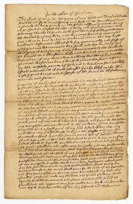 Probated will of Tierck Van Dyck, 1750