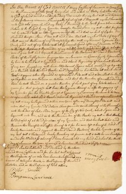 Probated will of Mary Crosbe, 1751