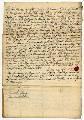 Probated will of Samuel Crooke, 1751