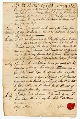 Probated will of John Easom, 1751