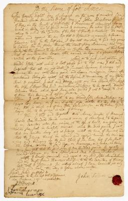 Probated will of John Desbrow Jr., 1751