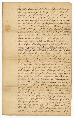 Probated will of Jane Gilbert, 1751