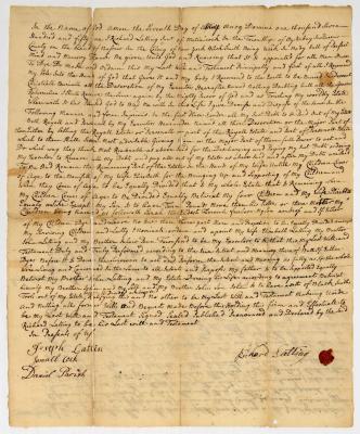 Probated will of Richard Lating, 1751