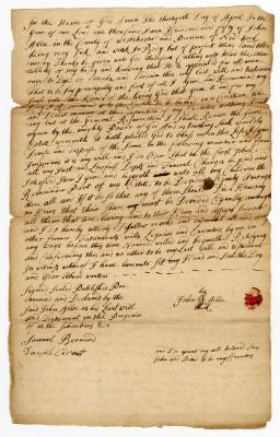 Probated will of John Allee, 1752
