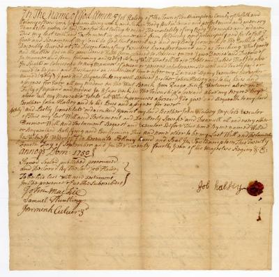 Probated will of Job Halsey, 1752