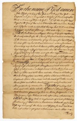 Probated will of John Wytt, 1751