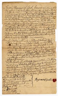 Probated will of Benjamin Carpenter, 1752