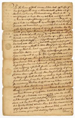 Probated will of John Ewets, 1752