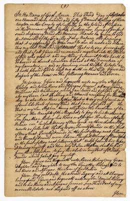 Probated will of Daniel Kelsey, 1752