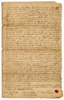 Probated will of Ezekiel Balden, 1752
