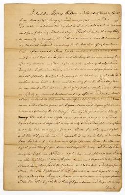 Probated will of Isabella Morris, 1752