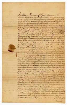 Probated will of Rebecca Hogg, 1753