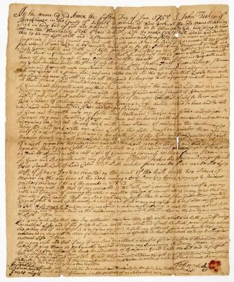 Probated will of John Tooker, 1752